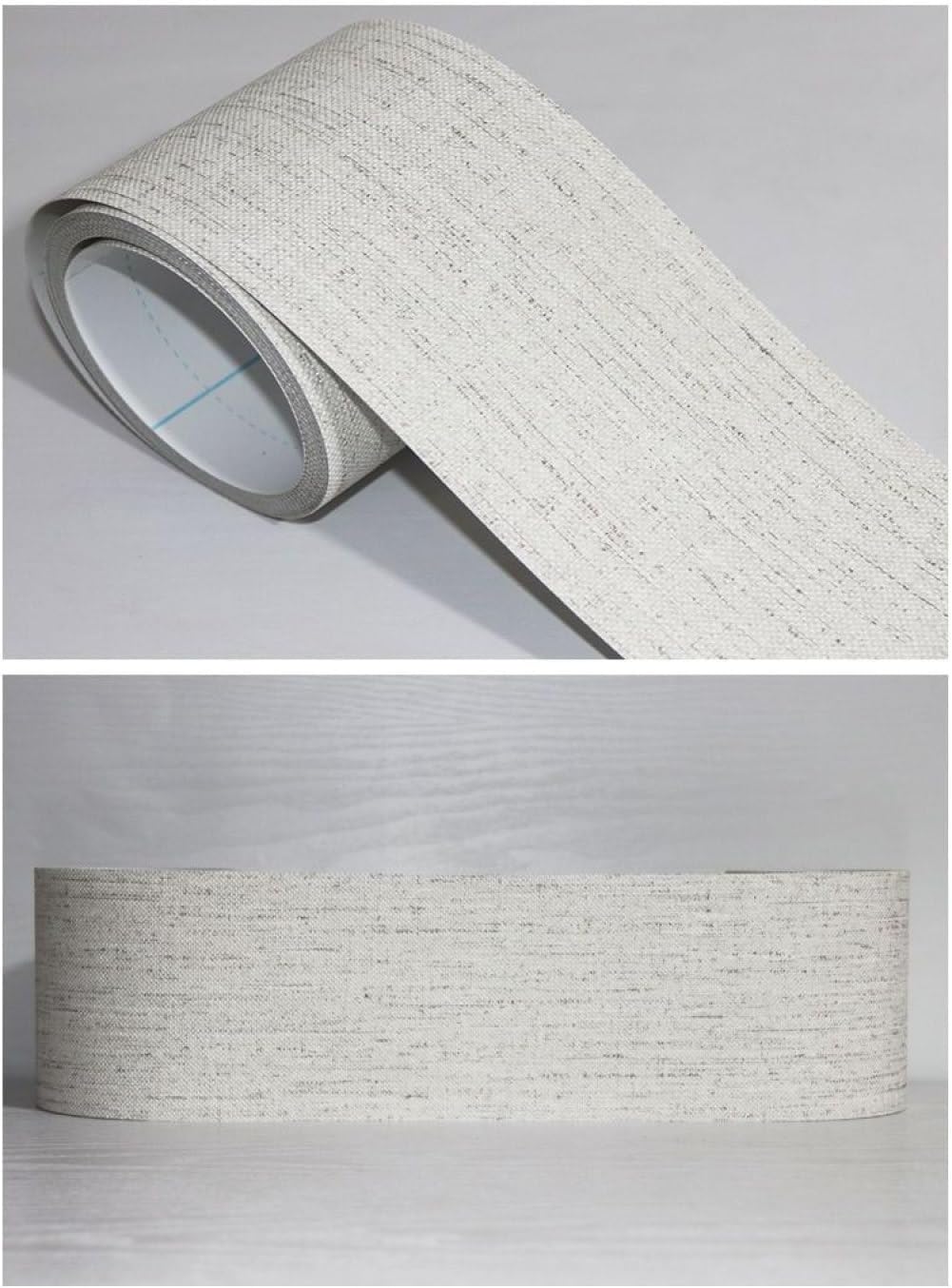 Papel tapiz autoadhesivo para despegar y pegar, borde decorativo para el hogar, techo, para baño, sala de estar, cocina, gris, grueso, 1 5.1 x 196.9