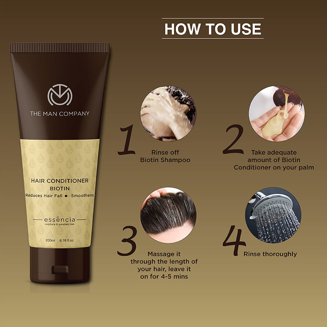 The Man Company Acondicionador capilar con agua de arroz, Bhringraj, polvo Shikakai para el crecimiento del cabello y cabello suave, 6.8 fl oz
