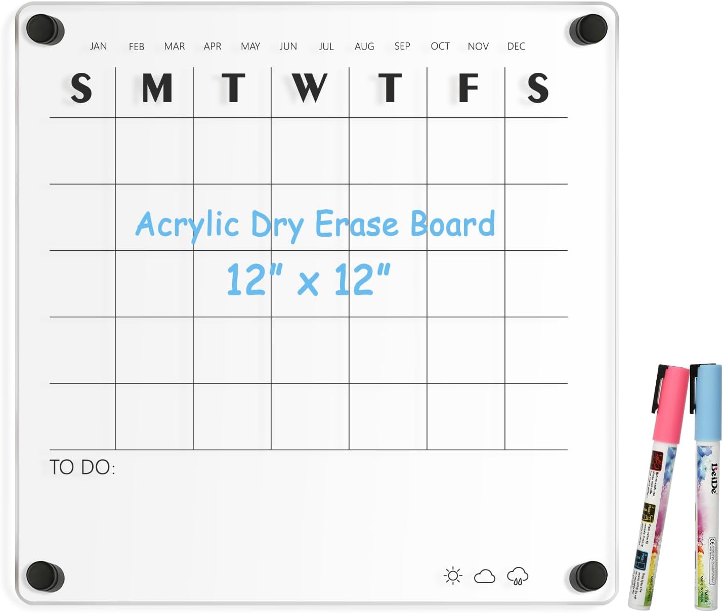 Calendario acrílico para pizarra blanca de pared, pizarra semanal transparente de borrado en seco, pizarra blanca pequeña para pared, hogar,