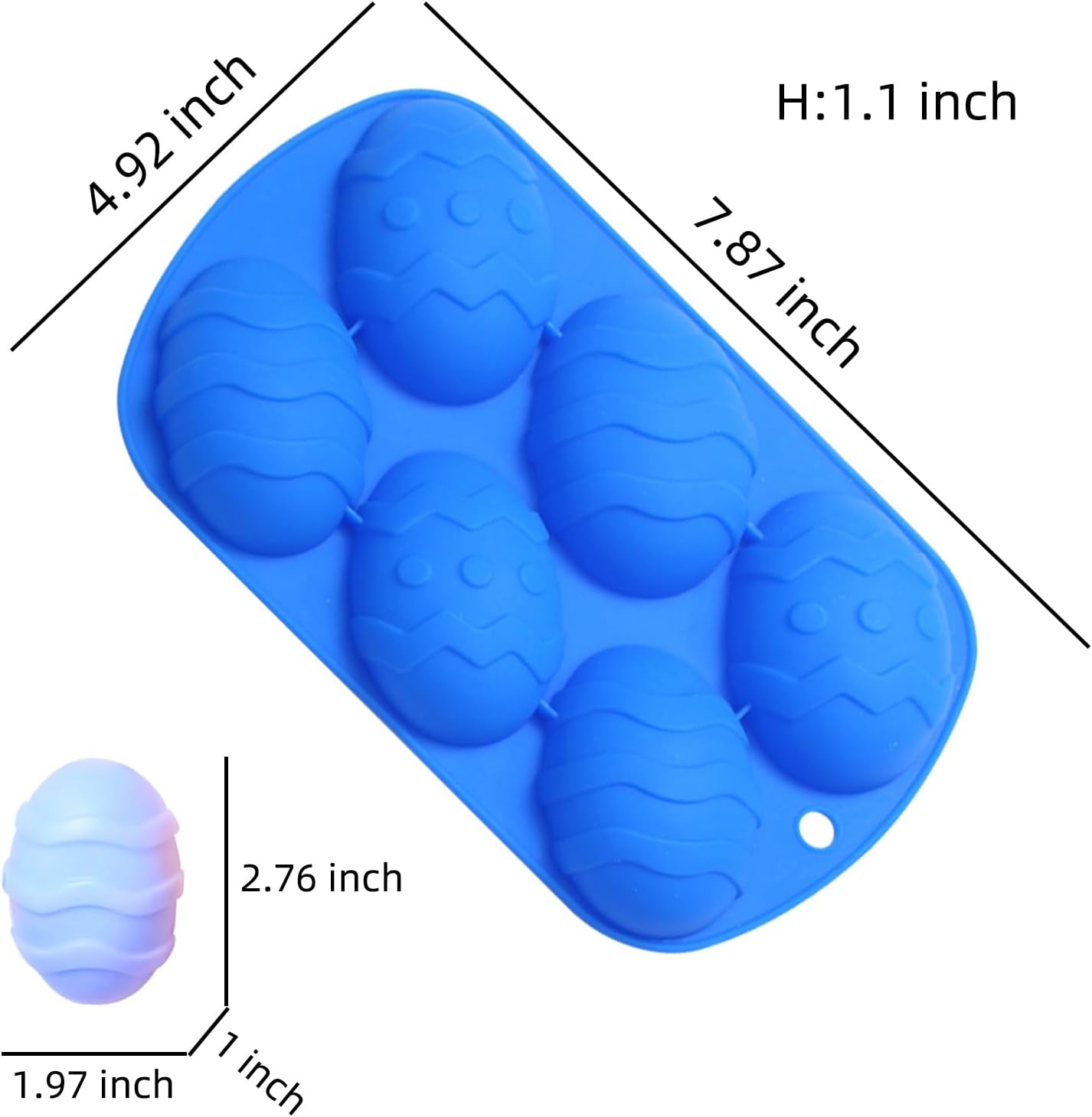 Moldes de silicona de Pascua, moldes de huevo y chocolate, 3 piezas, molde de huevo para cubitos de hielo, jabón, resina, pasteles (2.76 x 1.97