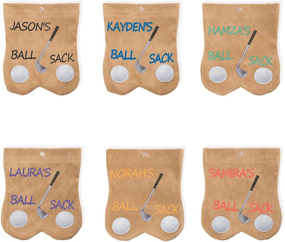 Bolsa de pelota de golf con nombre personalizado, bolsa divertida para pelotas de golf, regalos de golf para hombres, soporte portátil de franela
