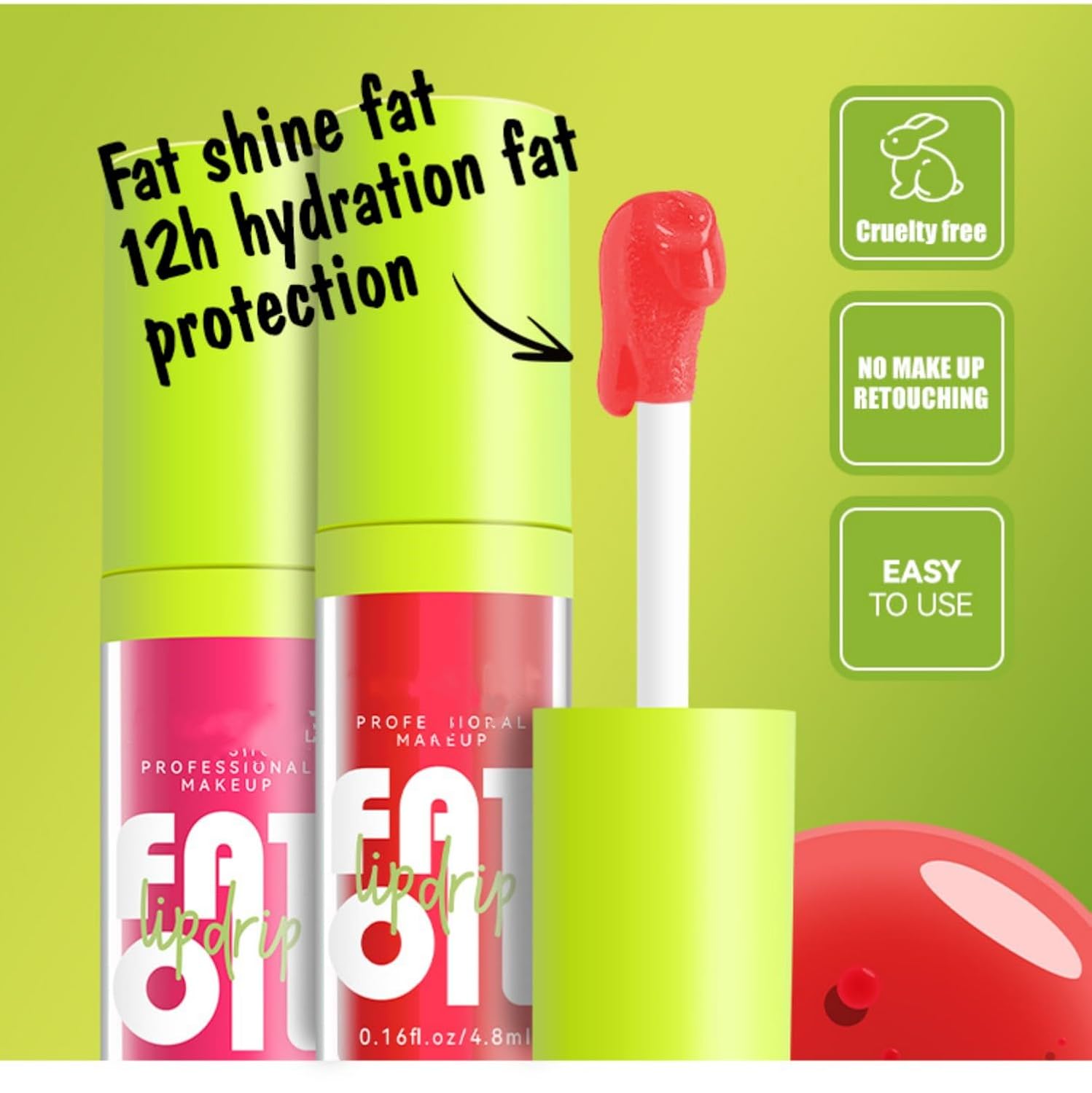 MAEPEOR Aceite de labios, color de labios brillante hidratante ultrahidratante, 16 tonos, cabeza de cepillo grande, antiadherente, de larga