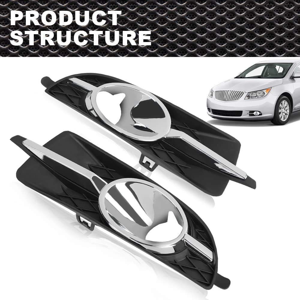 Cubierta de bisel de lámpara antiniebla compatible con Buick Lacrosse 2010 2011 2012 2013 Compatible con Buick Allure 2010 antiniebla cubierta de