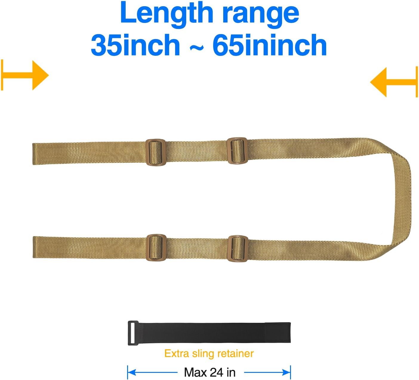 Eslinga de dos puntos con longitud ajustable para cazar al aire libre