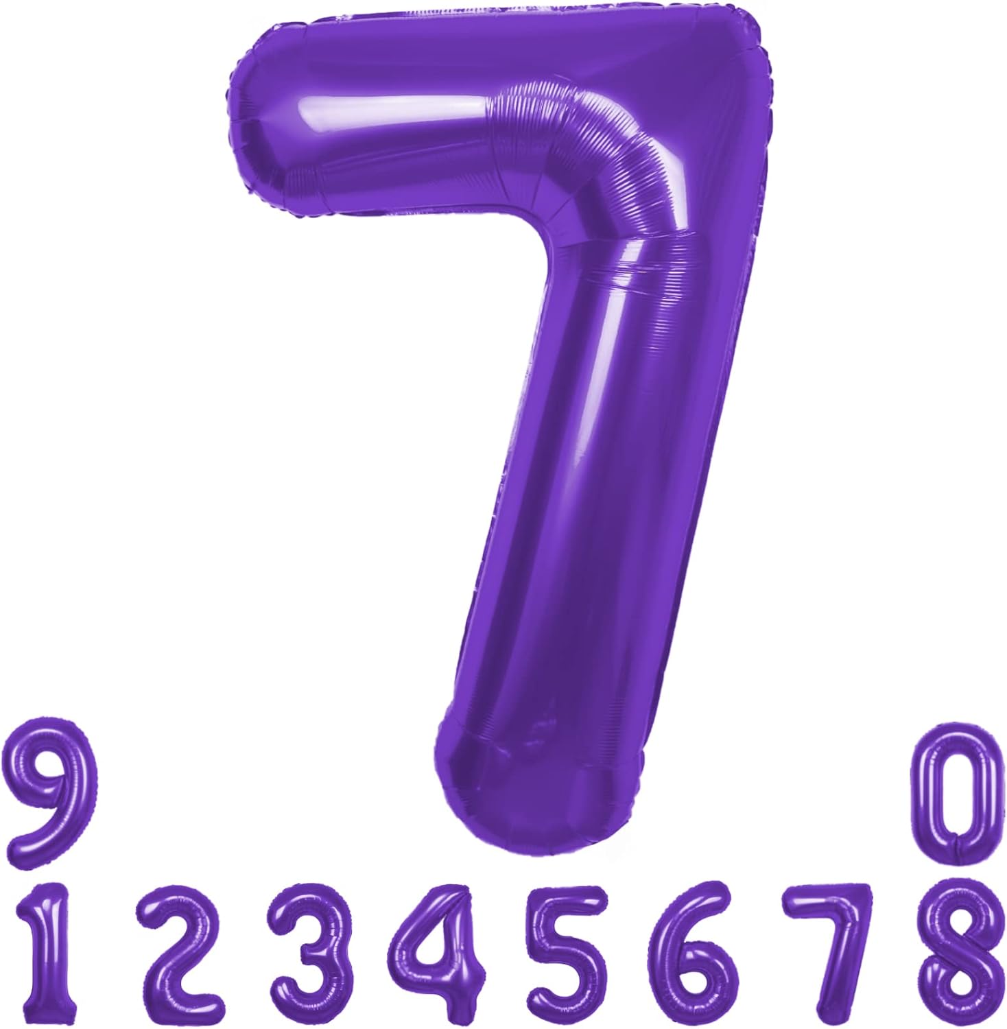 Globos de helio de aluminio de Mylar de 40 pulgadas de tamaño extra grande con el número 7 para fiestas de cumpleaños, decoraciones de celebración