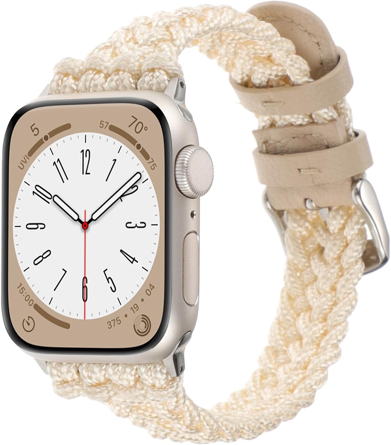 Correa deportiva trenzada de nailon compatible con correas de Apple Watch de 1.496 pulgadas, 1.575 pulgadas, 1.614 pulgadas, correa de repuesto