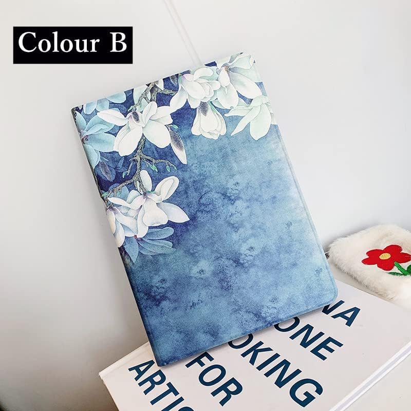 Funda floral para iPad Mini 5 generación Mini 4, diseño de flores, de piel delgada, con portalápices, apagado y encendido automático, color B