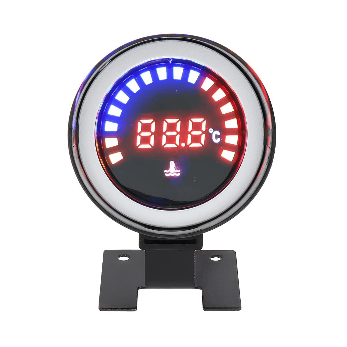 Medidor de temperatura del agua, 2 pulgadas, 2.047 in, redondo, LED, digital, 12 V, medidor de temperatura del agua universal con sensor para