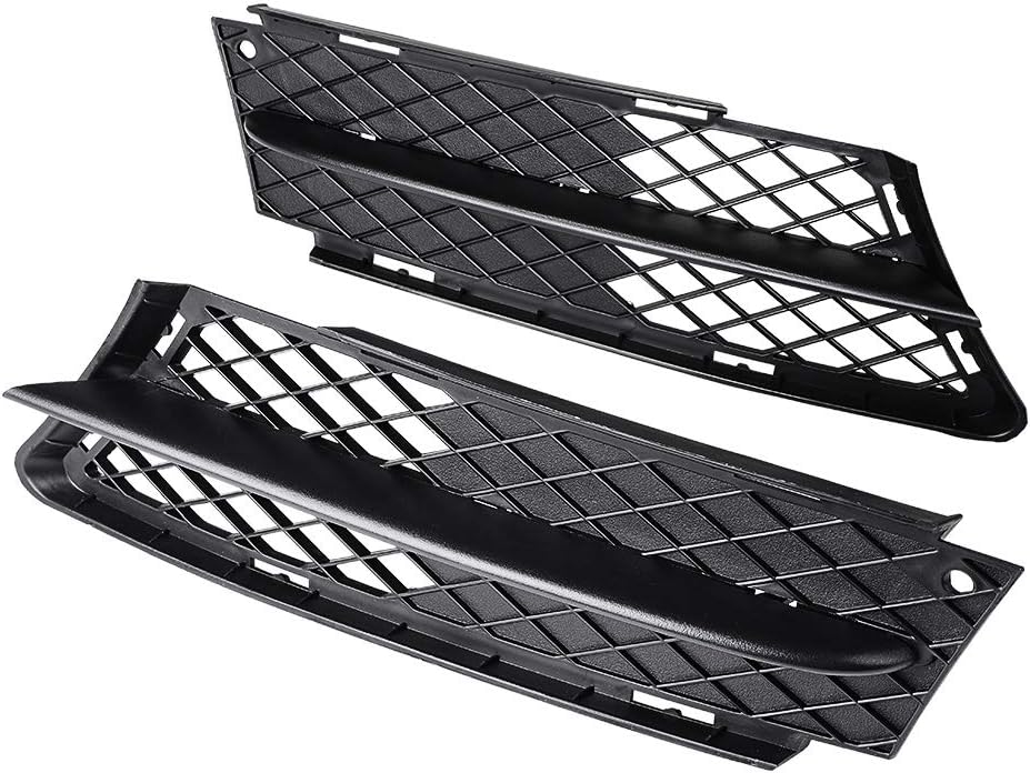 AMOPA CORP – Cubierta de rejilla delantera negra mate para rejilla de ventilación de luz antiniebla compatible con BMW Serie 3 E90 Sedan E91 Wagon
