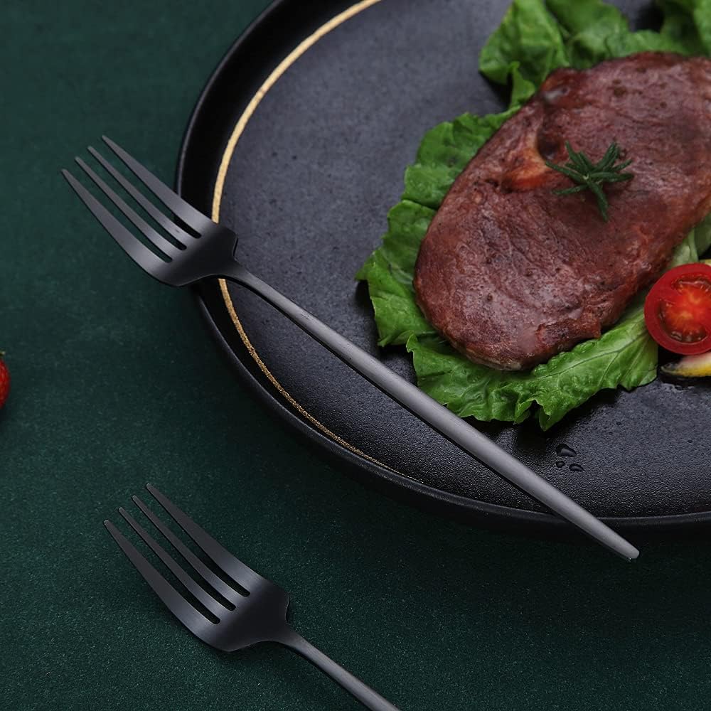 Juego de 6 tenedores de acero inoxidable de 8.4 pulgadas, tenedores de postre, tenedores de mesa, tenedores de ensalada para el hogar, cocina o
