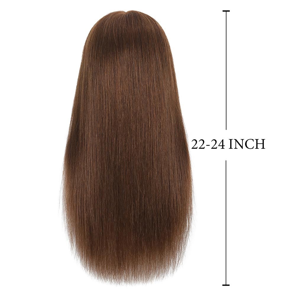 ZOMOI Cabeza de maniquí con cabello humano 100% real, cabeza de muñeca de maniquí de cosmetología para peinar peluquería práctica cabeza de