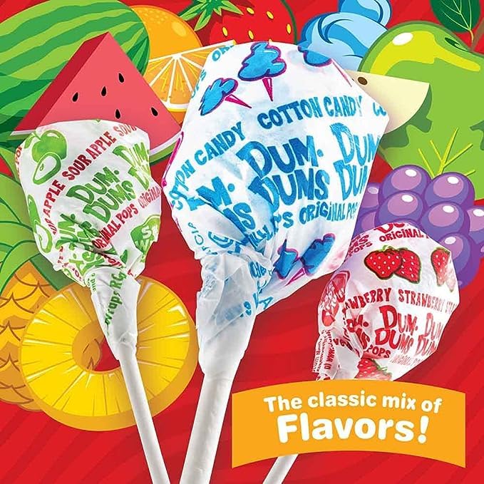 Maryse ‘s Place Dum Dums Pops, paletas de sabores surtidos en caramelos a granel, 12 libras (192 onzas) – 1000 piezas – Sabores clásicos de todos