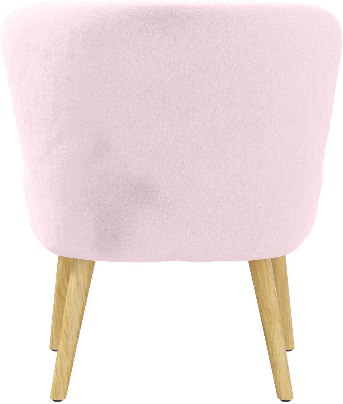 DHP Easton – Silla decorativa de piel sintética para niños con patas de madera natural, color rosa
