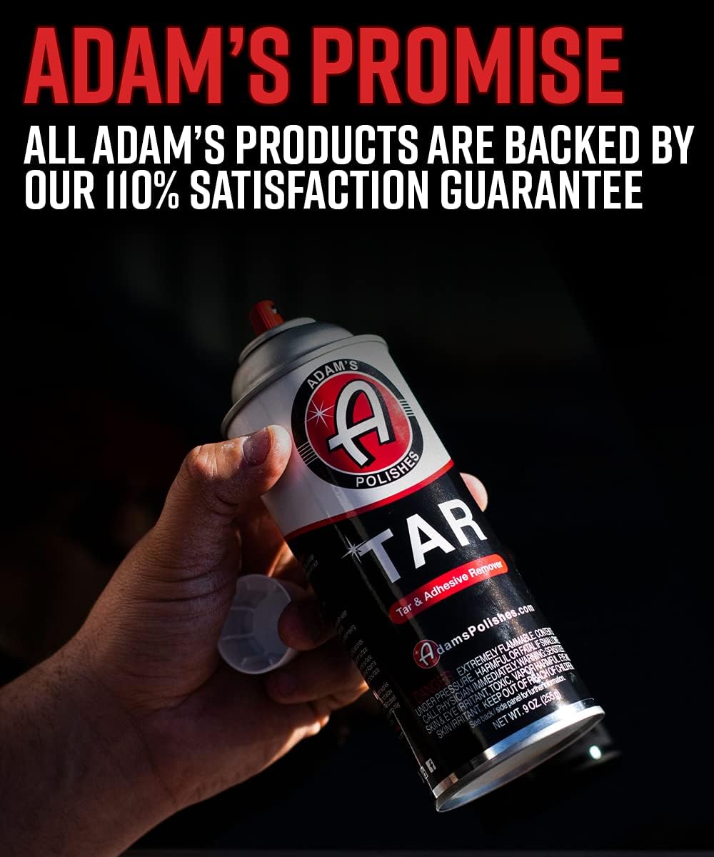 Adam’s Tar 9oz  Removedor de adhesivo y alquitrán de carretera concentrado  Elimina rayas de goma, insignias y suciedad de tu pintura, ruedas,