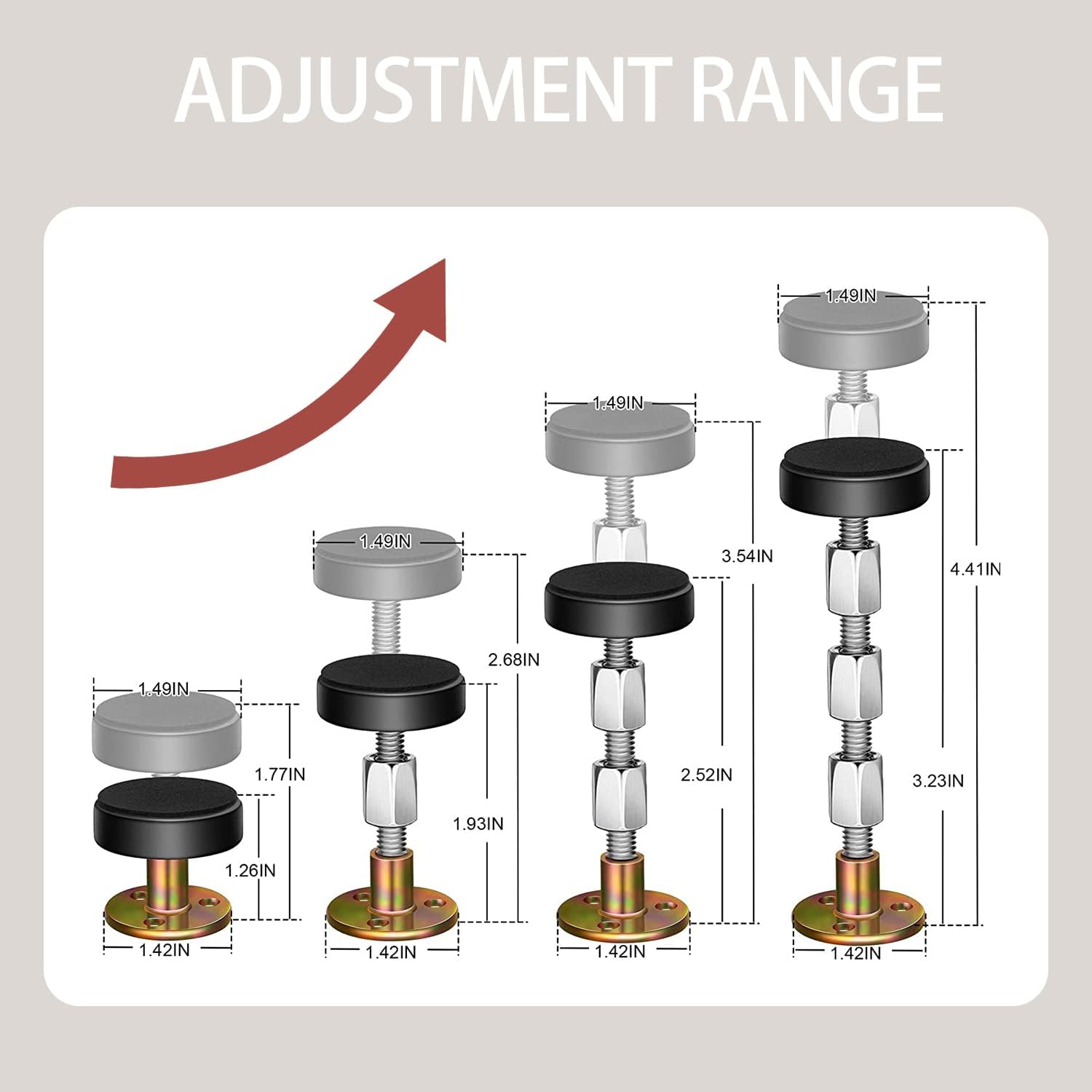 2 tapones para cabecero, herramienta antivibraciones para marco de cama ajustable, estabilizador de soporte telescópico antivibración para pared de