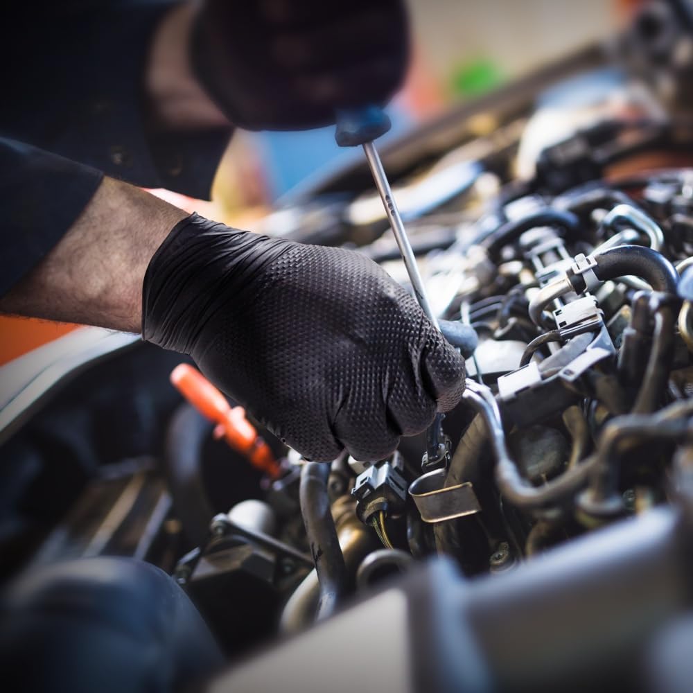 Heavy Duty Nitrile Gloves – 8 Mil Thickness, Latex-Free, Powder-Free, Ideal for Mechanics and Industrial Use