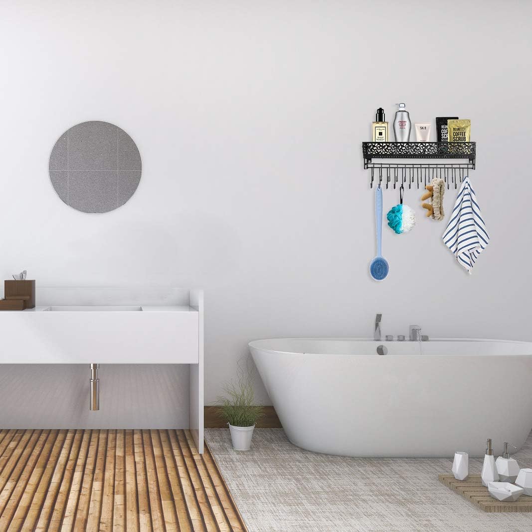 Urban Deco Organizador de joyas montado en la pared  Soporte rectangular colgante para joyas con estante organizador de collar de pared  Estante de