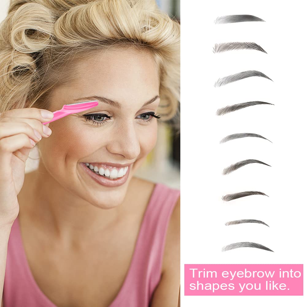 21 piezas de maquinilla de afeitar de cejas, herramienta de dermaplaning exfoliante multiusos para cara, facial y moldeador de cejas con cubierta de