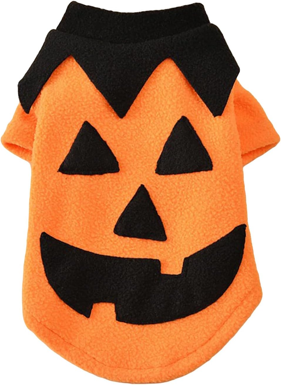QWINEE Abrigo para perro con estampado de calabaza, sudadera con capucha cálida y suave para invierno, ropa para cachorros para gatos, perros