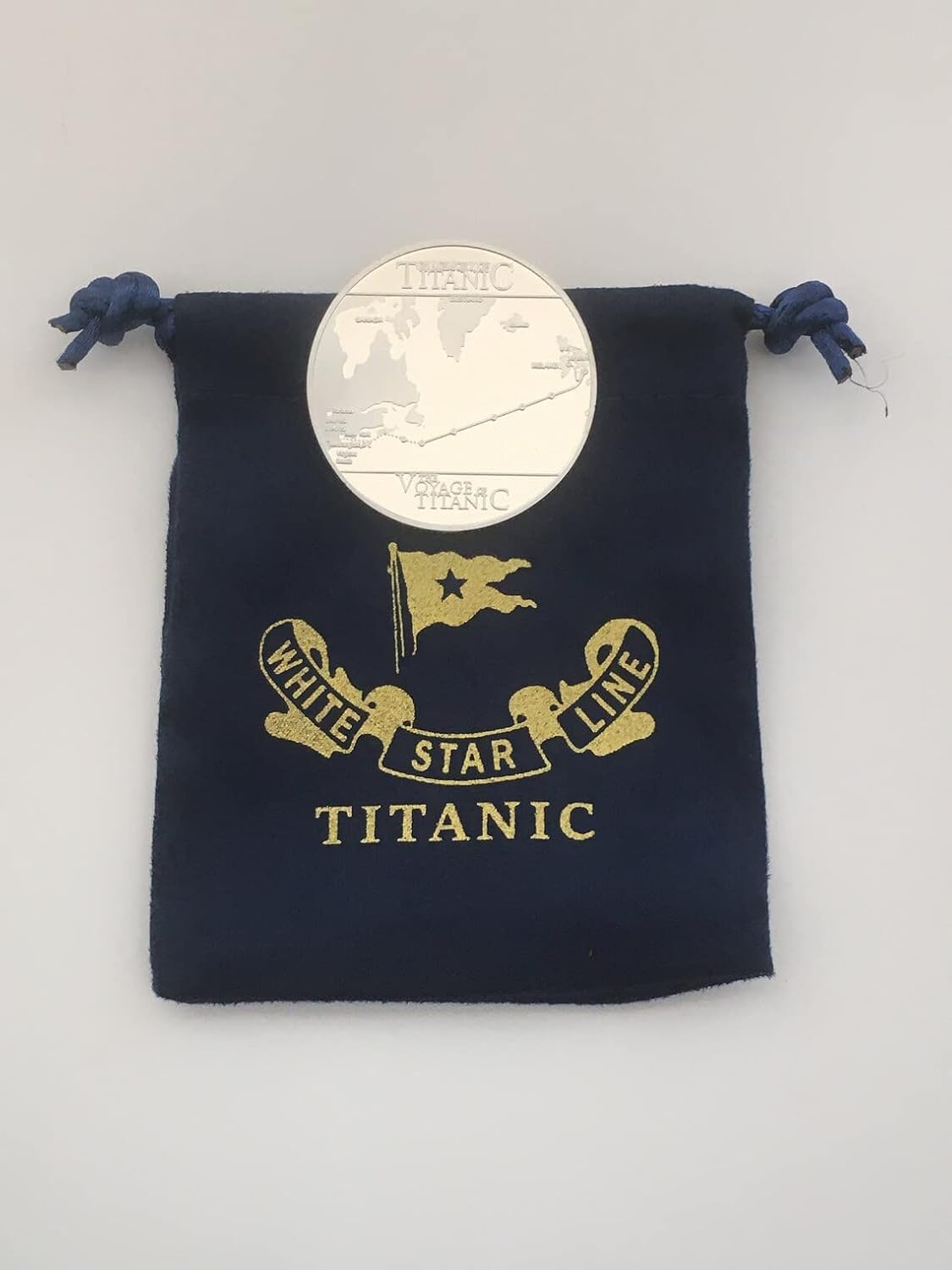 Titanic Heart of the Ocean Necklace and Titanic Coin