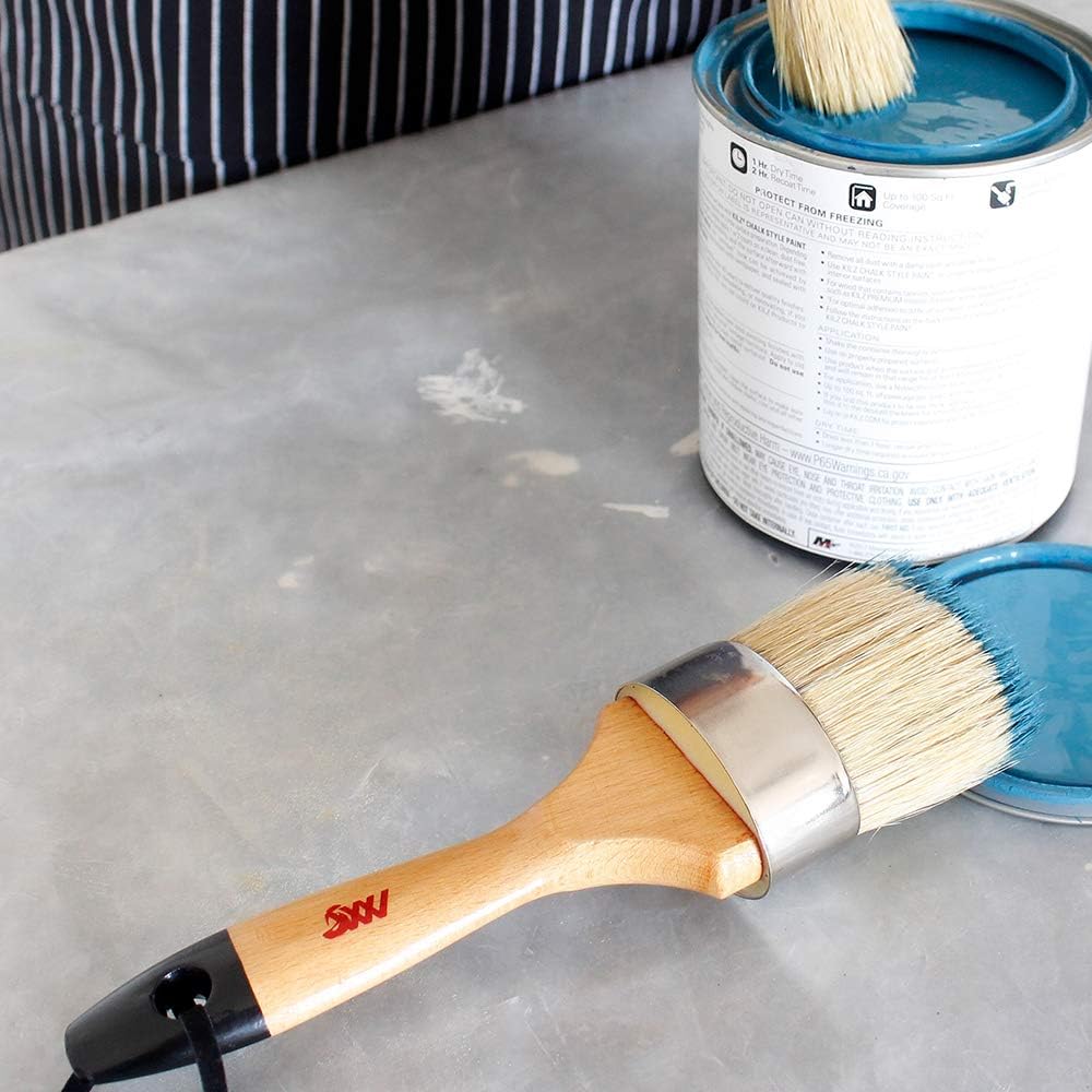 Juego de 4 pinceles de cera de tiza, incluye 3 pinceles pequeños para pintura de muebles y 1 pincel de tiza grande, juego de pinceles de pintura de