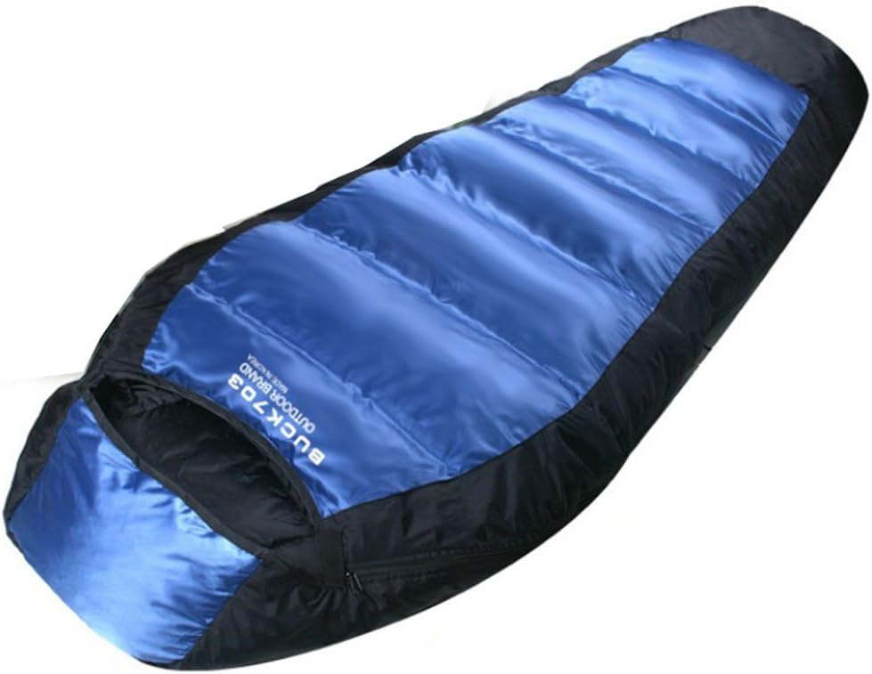 Buck703 Sac de couchage y edredón d’oie et de canard hiver en plein Air Camping randonnée chasse-Couverture de lit Doble Bleu-Garnissage 45.86 oz