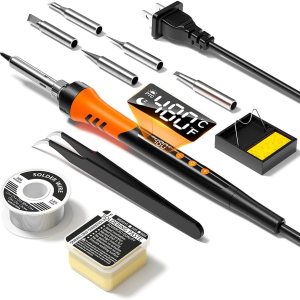 Soldador LCD de 90 W 110 V, kit de soldador, herramienta de pistola de soldadura 10 en 1, 5 puntas de soldador, alambre de soldadura, pasta de Soldador LCD de 90 W 110 V, kit de soldador, herramienta de pistola de soldadura 10 en 1, 5 puntas de soldador, alambre de soldadura, pasta de