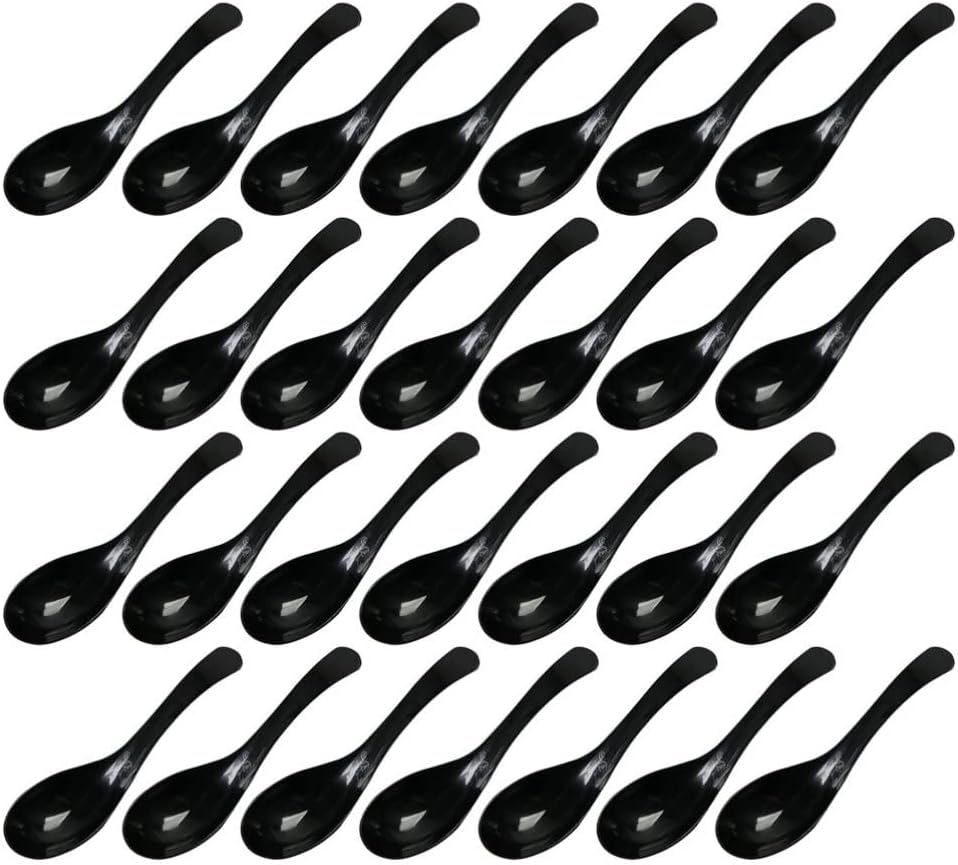 Hemoton 200 cucharas de sopa asiáticas, cucharas desechables, cucharas de arroz, cucharas de sopa de fideos, cuchara de sopa japonesa para el hogar