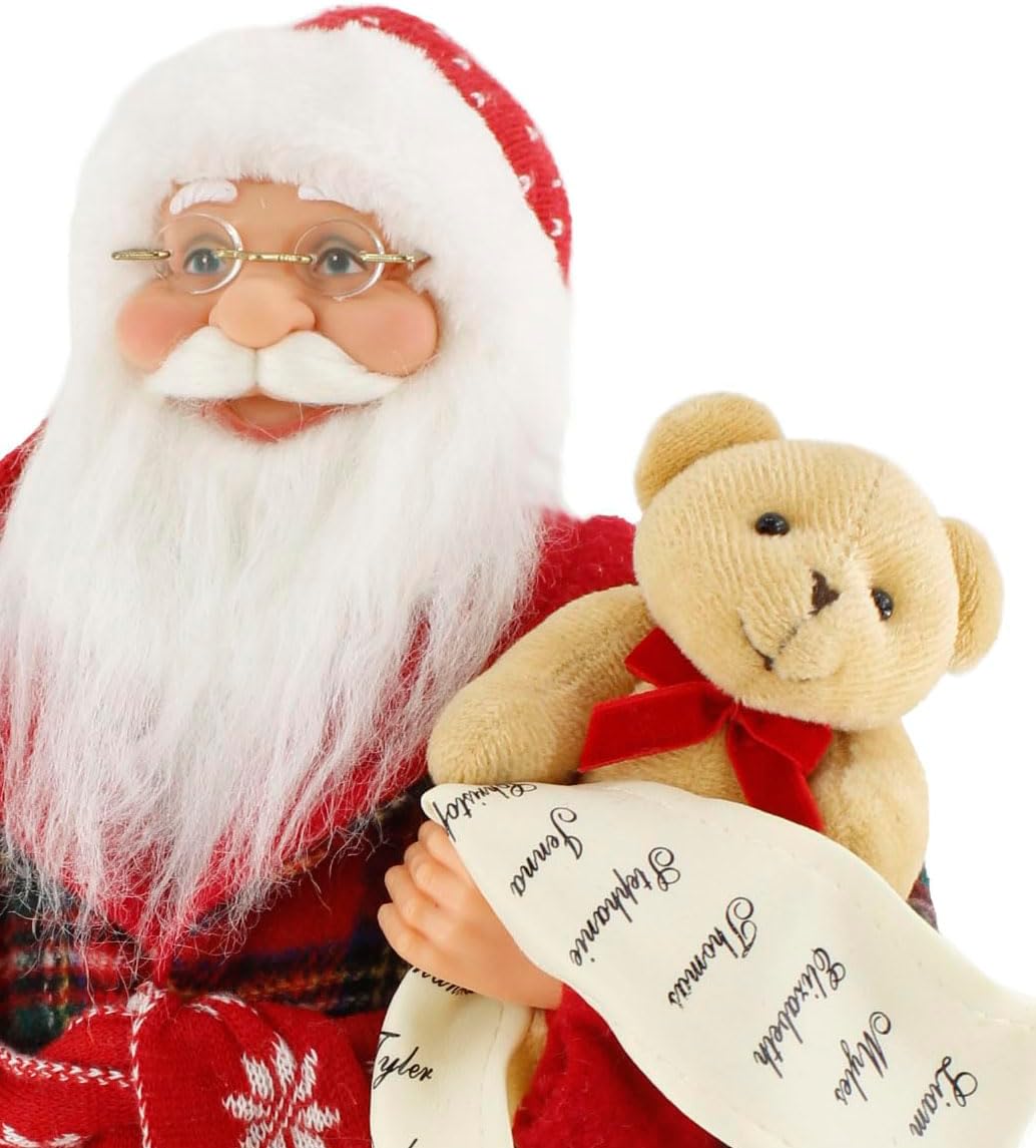 Sleepytime 163006 – Pantuflas de reno mullido de Papá Noel, 16 pulgadas, figura decorativa