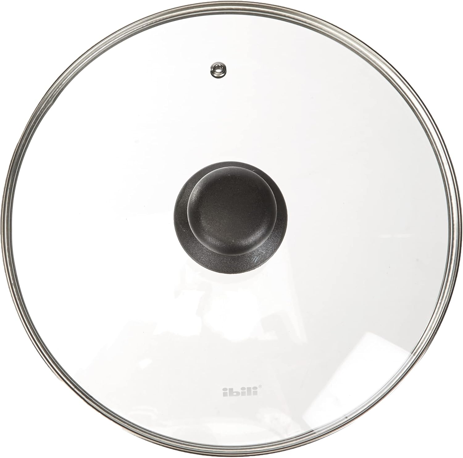 Ibili Prisma – Tapa universal de vidrio para sartén, sartén, sartén, olla, con mango de plástico (10.2 pulgadas  10.2 in)