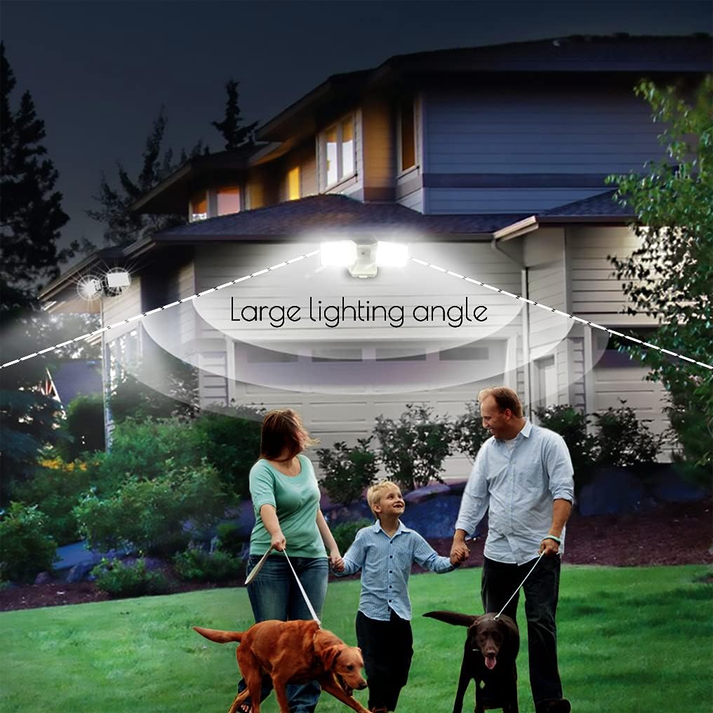 Luz de inundación regulable, controlada por interruptor, luz de seguridad LED exterior con cable de 110-120 V, 24 W (equivalente a 250 W) de pared