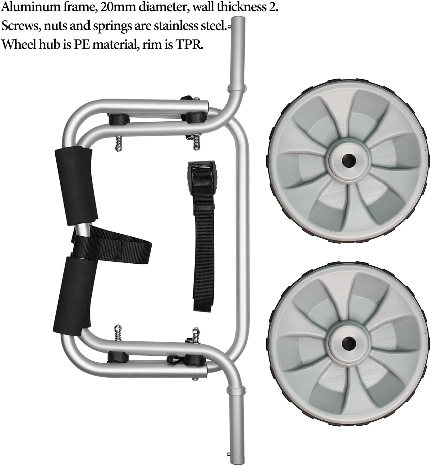 Carro plegable para kayak, carrito de canoa, carrito de kayak de aluminio para tabla de surf, canoa, kayaks, barcos plegables