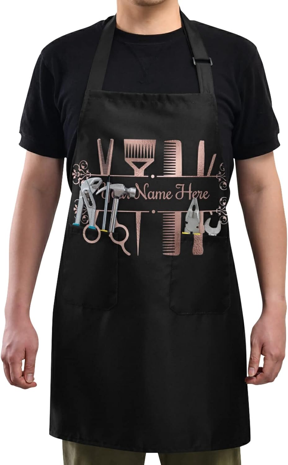 CHIFIGNO Delantal unisex personalizado para peluqueros  bata ajustable para estilista  Regalos personalizados