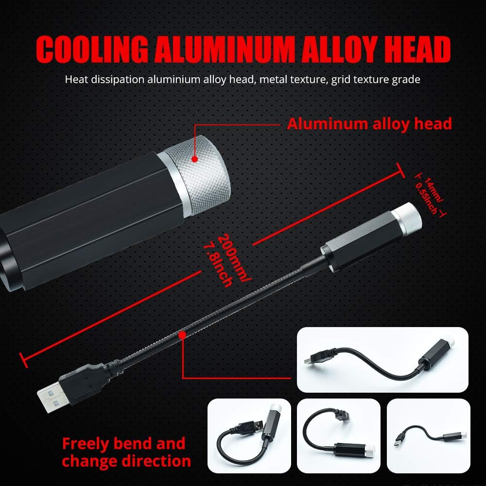 Luces decorativas USB LED para el techo del coche, luz nocturna ajustable multiefecto, luces ambientales románticas, luces del hogar, luces