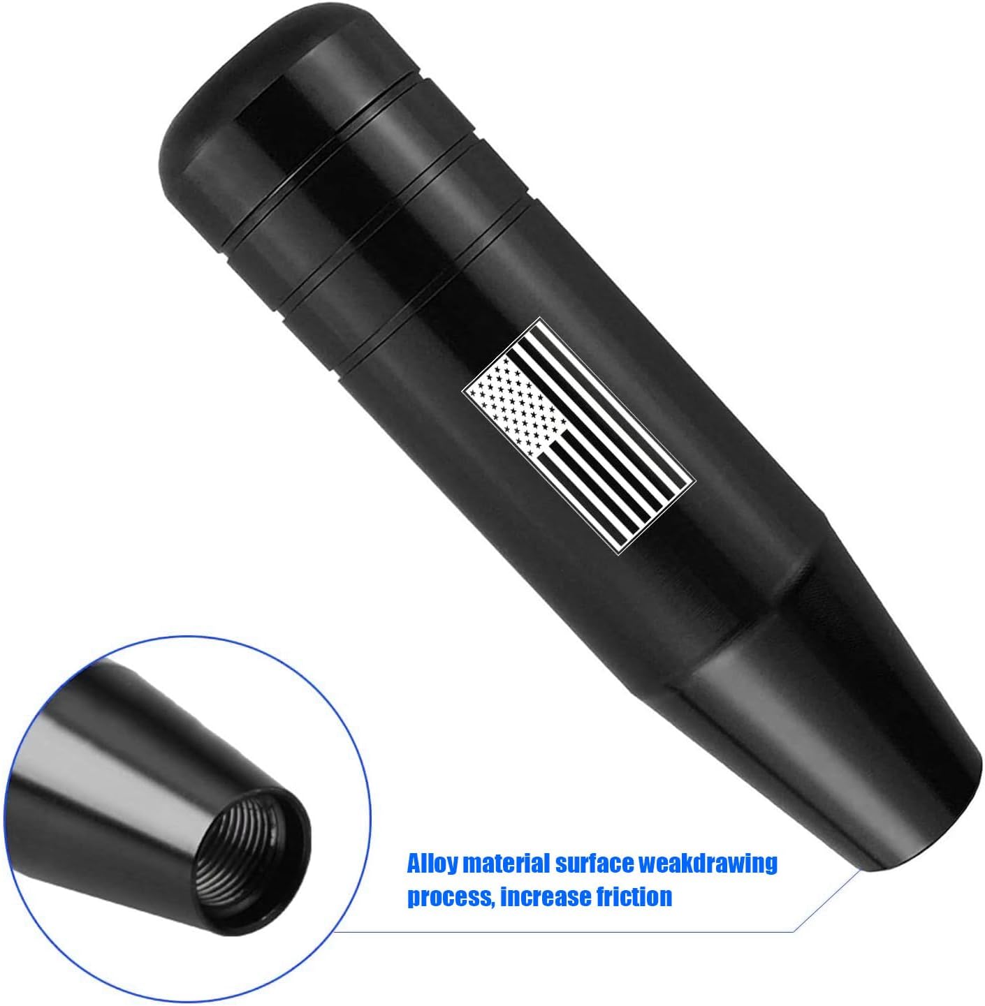 UGSHY 1 perilla de palanca de cambios de automóvil, perilla de palanca de cambios de metal de 5.1 pulgadas, manija de palanca de cambios con