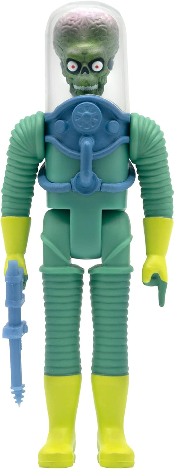 Super7 Mars Attacks Martian The Invasion Begins – Figura de acción de Mars Attacks de 3.75 pulgadas con accesorio, coleccionables vintage y juguetes