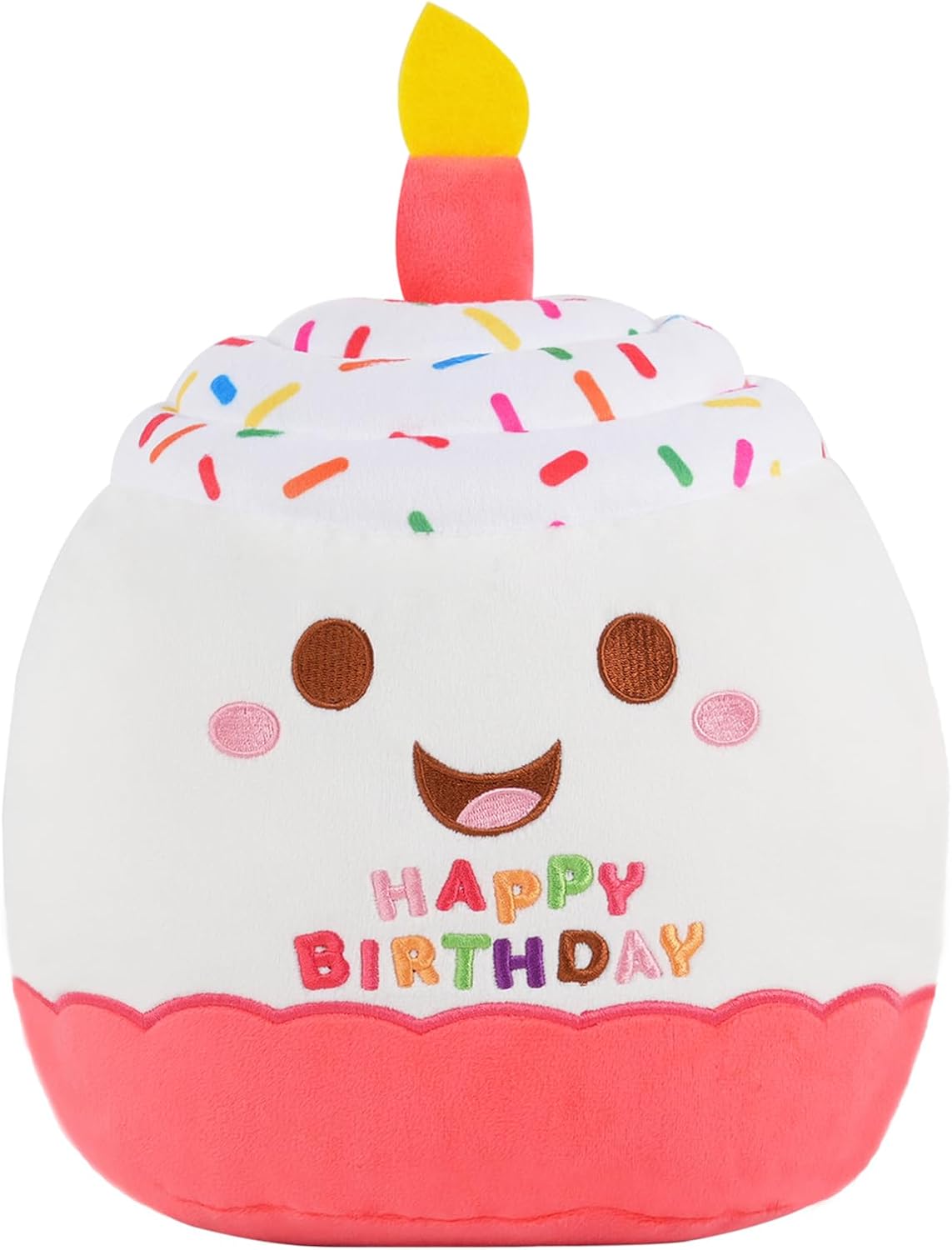 Peluche de pastel de cumpleaños de 12 pulgadas, lindo juguete de peluche de pastel de cumpleaños, decoración de fiesta de cumpleaños, regalo de