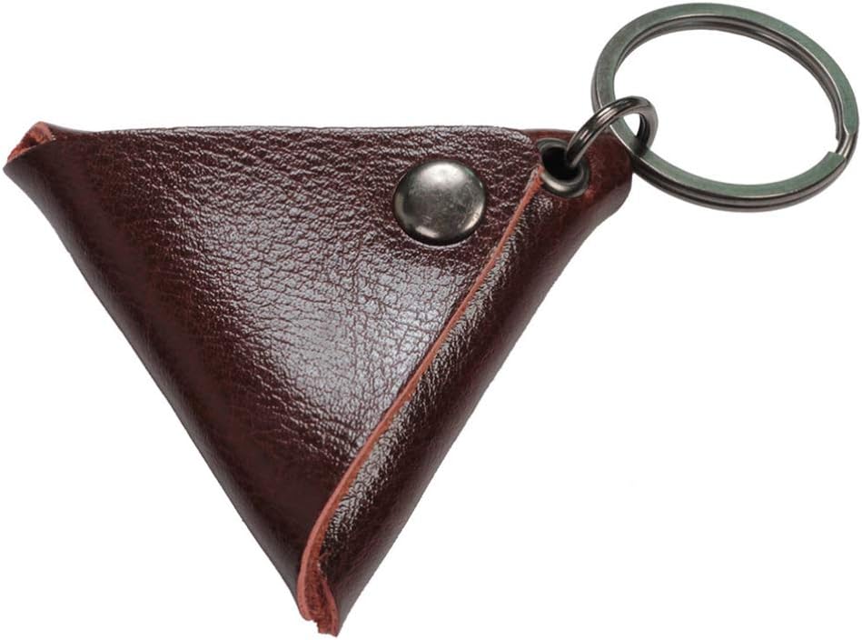 EXCEART Funda de cuero para guitarra baja, púas de guitarra eléctrica, estuche de púas de guitarra, estuche de plectro, llavero triangular,