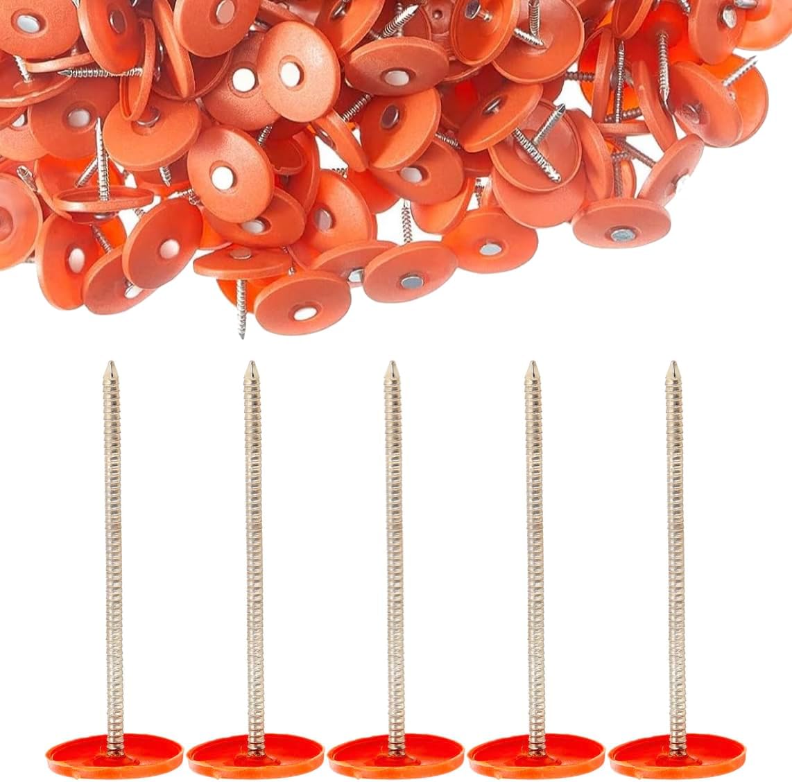 Clavos redondos de plástico para techos de uñas, uñas de papel de alquitrán galvanizado para fijación de envoltura de casa, tablero de espuma,