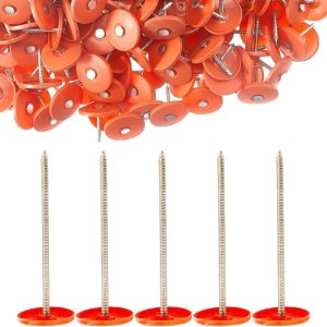 Clavos redondos de plástico para techos de uñas, uñas de papel de alquitrán galvanizado para fijación de envoltura de casa, tablero de espuma, Clavos redondos de plástico para techos de uñas, uñas de papel de alquitrán galvanizado para fijación de envoltura de casa, tablero de espuma,