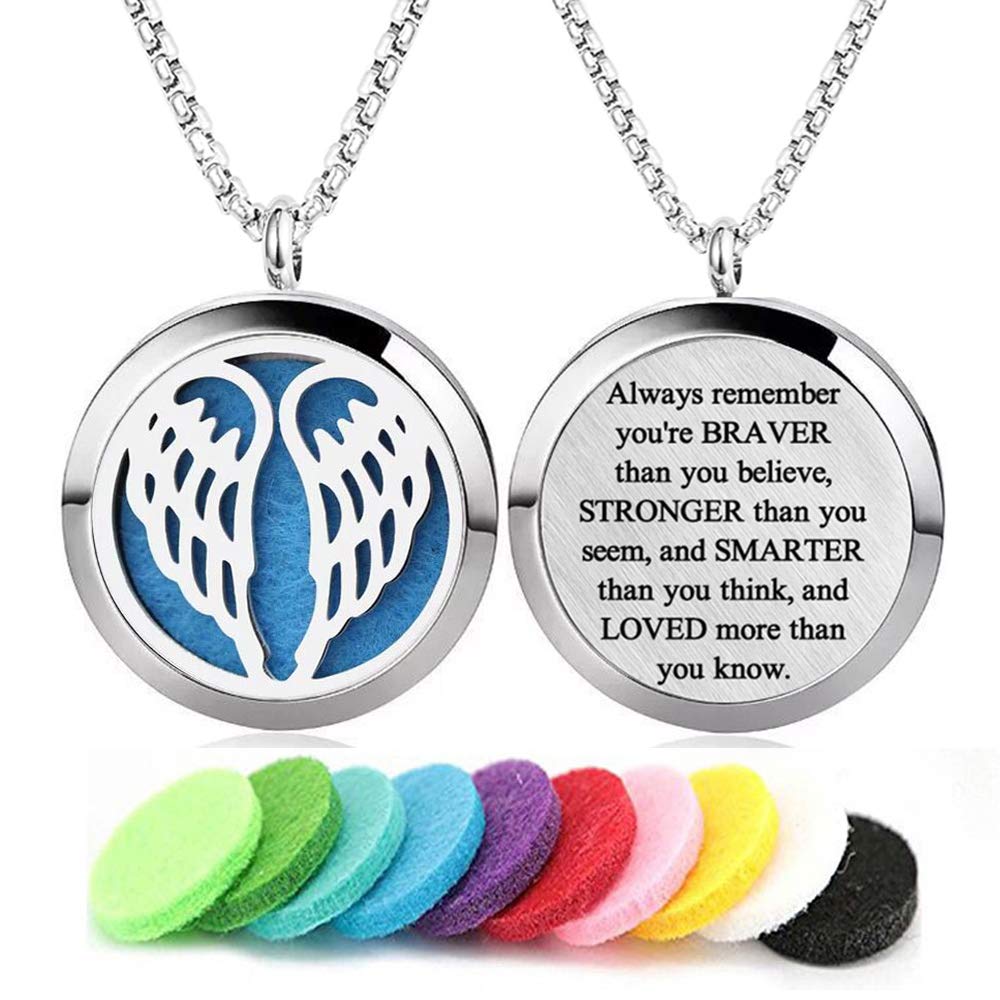 Collar difusor de aceite esencial para aromaterapia, diseño de árbol de la vida, colgante de medallón de acero inoxidable