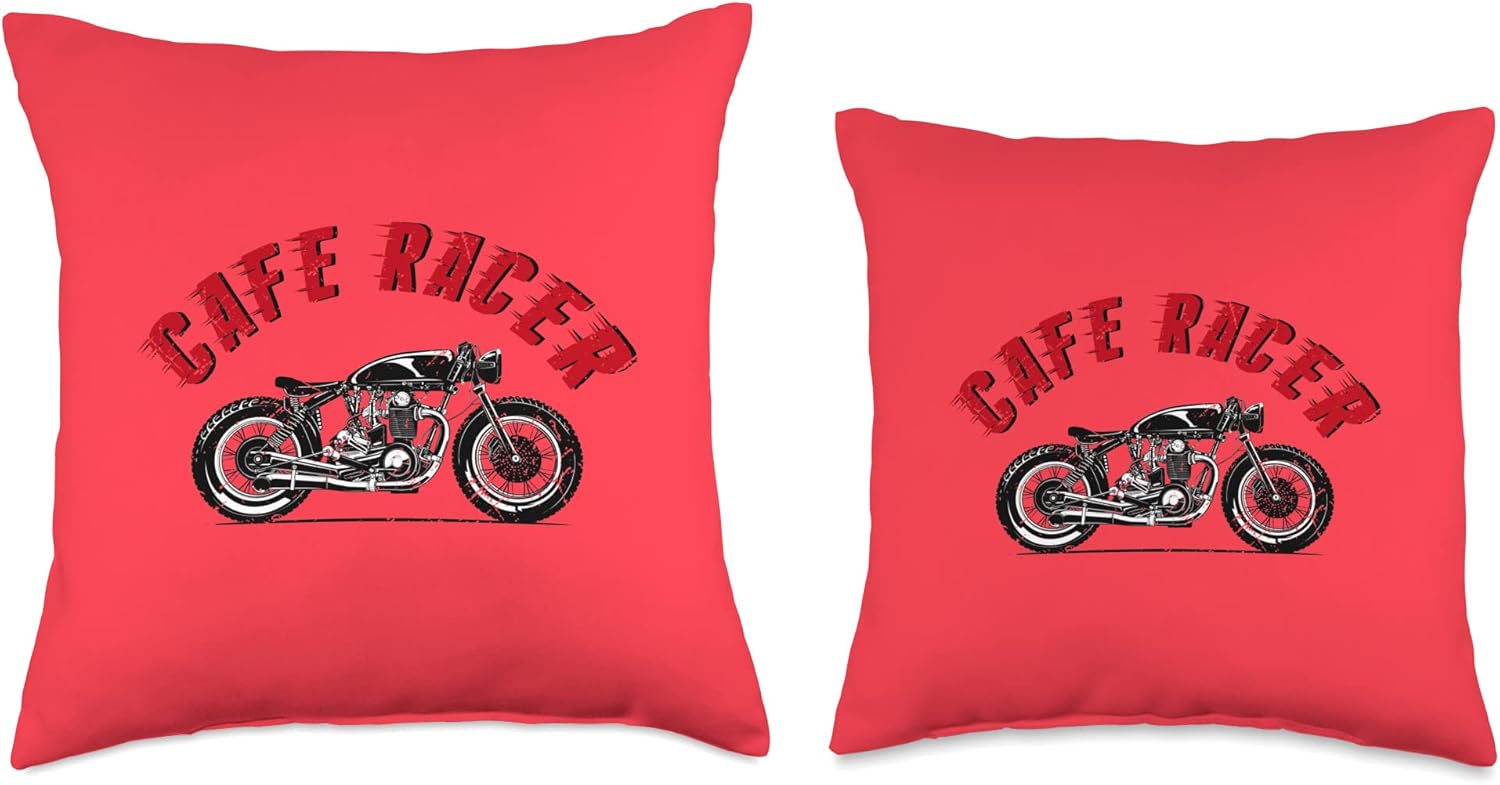 Cafe Racer Biker Men Women Adult Teens Boys Girls Kids Youth Throw Pillow, 16×16, Multicolor