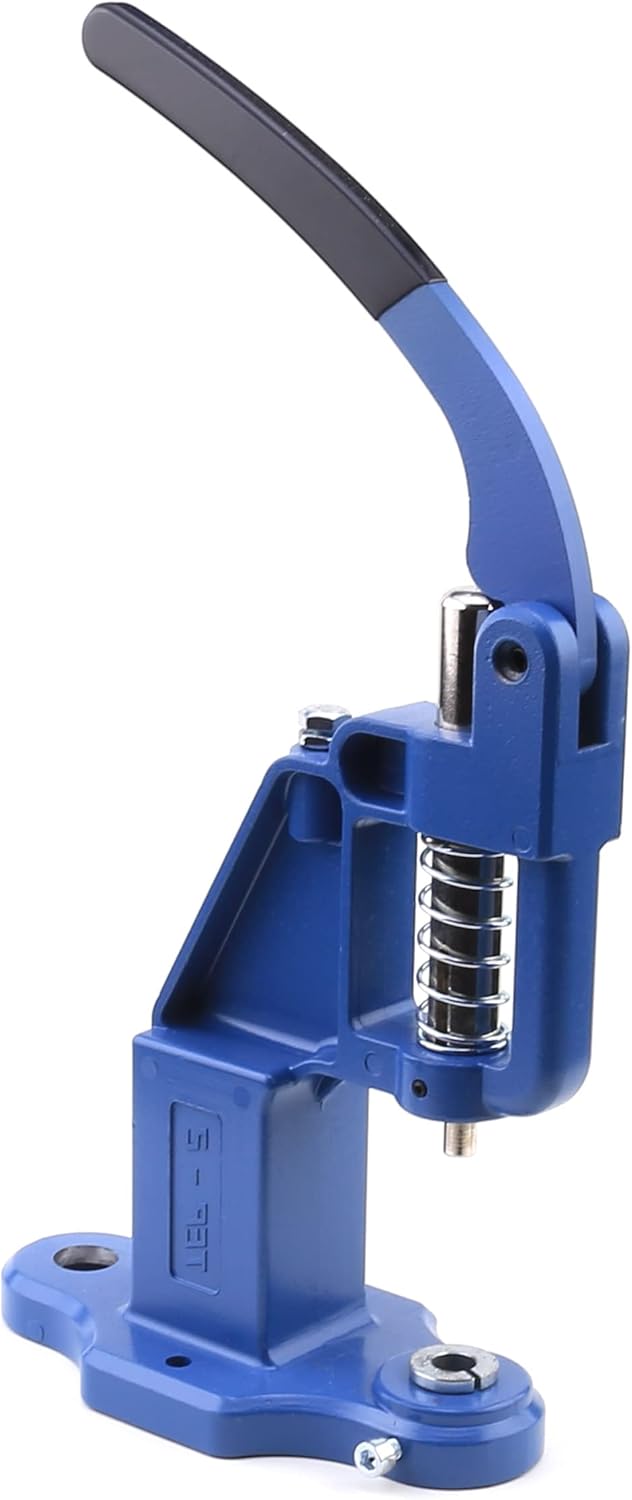 Kit de bricolaje de ajuste de remaches todo en uno, máquina de prensa de remaches, 6 troqueles de remache de tapa redonda simple y doble y