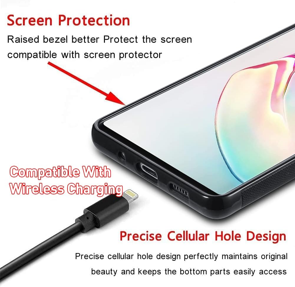 KANGHAR Funda compatible con Galaxy Note 10 Plus, diseño de leopardo negro, textura de neumático antideslizante + funda protectora de TPU resistente