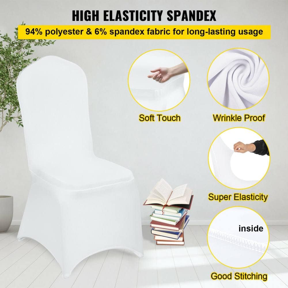 50 100 fundas para sillas de boda, de elastano, fundas elásticas para restaurantes, banquetes, hoteles, comedores, fiestas, fundas universales para