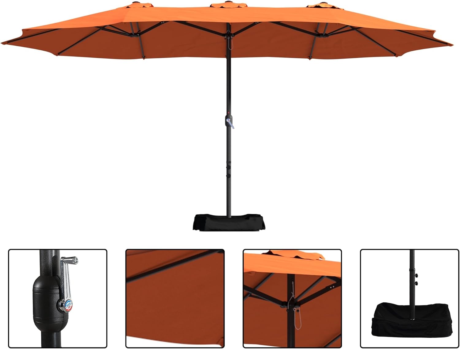 15ft Patio Umbrella with Base Included Outdoor Double-sided Umbrella Extra Large Patio Umbrella