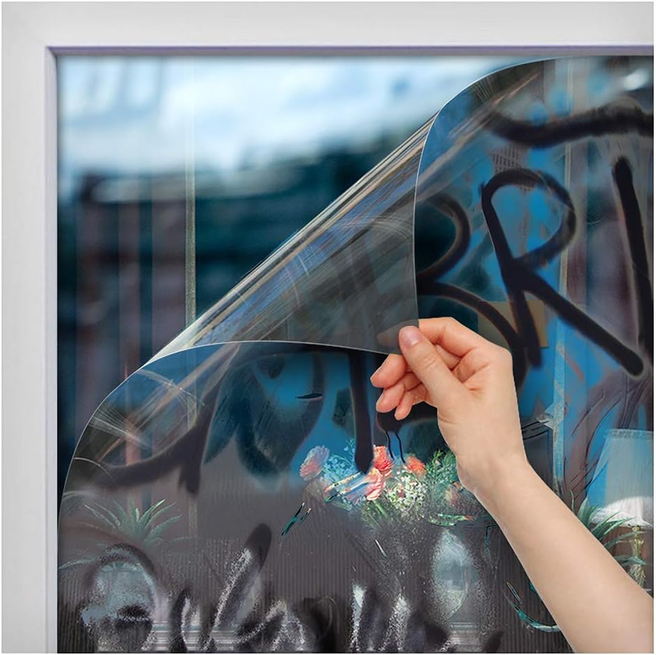 BDF AG4M – Película protectora de grafiti para ventana, 4 mil, transparente (60 pulgadas x 100 pies)
