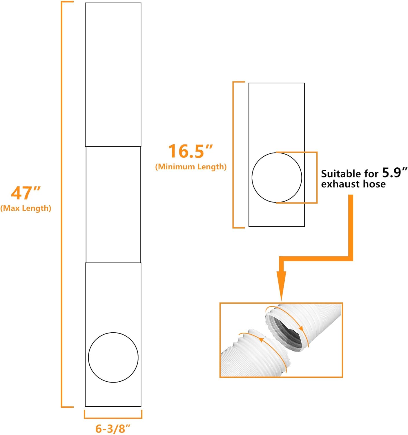 LBG Products Kit de placas de sellado de ventana de aire acondicionado portátil, unidad de ventana de CA vertical, kit de ventilación de ventana de