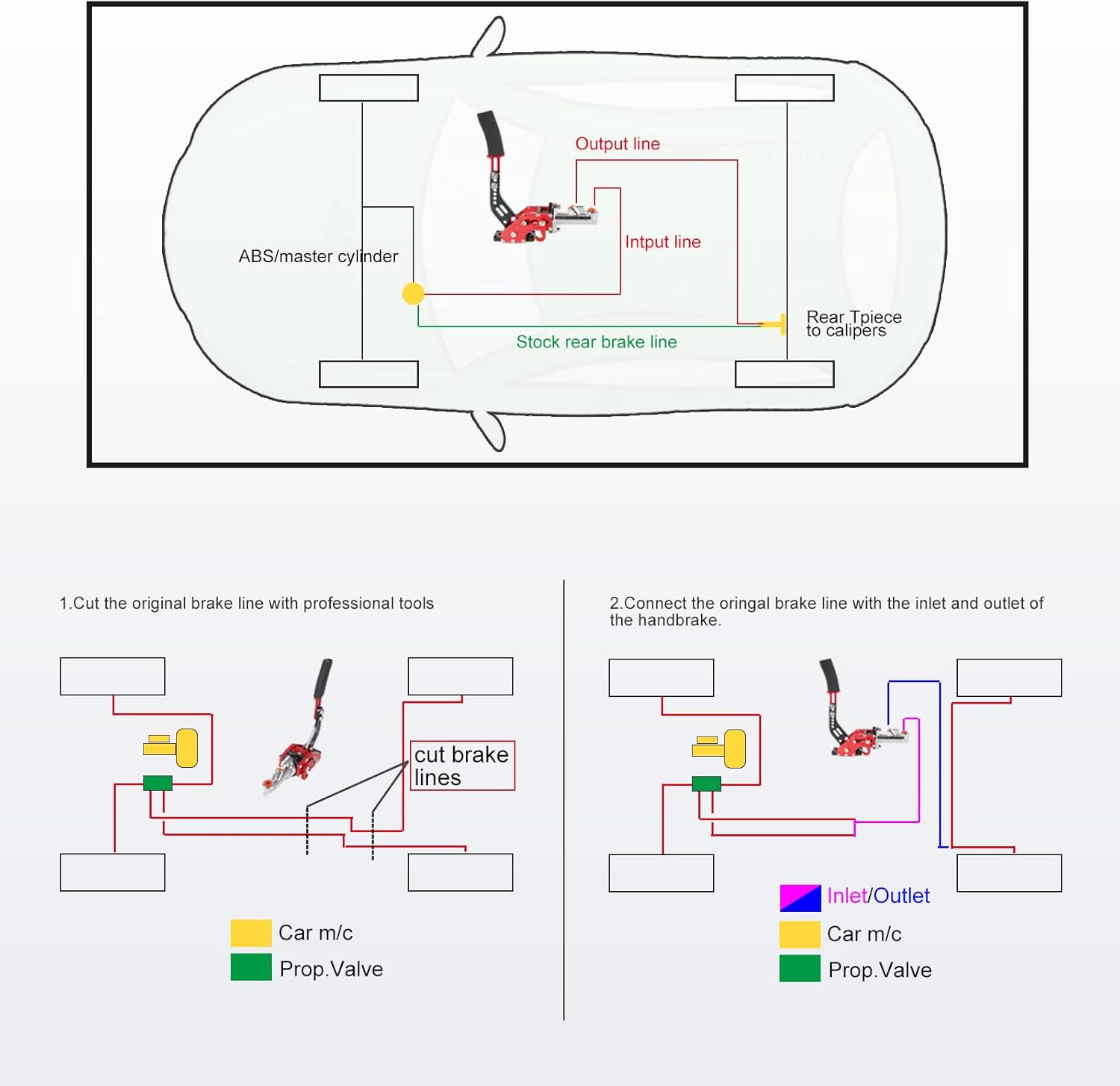 Universal Racing Freno de mano hidráulico Drift E-Brake Manija de estacionamiento Freno de emergencia Palanca de engranajes Negro