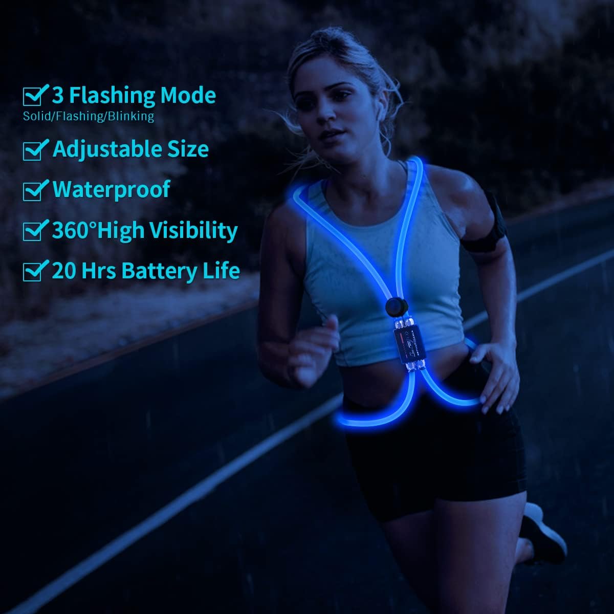 esonstyle Chaleco reflectante LED recargable para corredores, chaleco de seguridad de alta visibilidad para correr, ciclismo o caminar